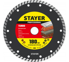 STAYER TURBO 180 мм (22.2 х 7 х 2.6 мм), сегментированный алмазный диск (3662-180)