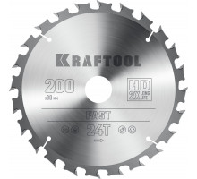 KRAFTOOL Fast, 200 х 30 мм, 24Т, пильный диск по дереву (36950-200-30)