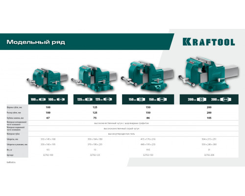 KRAFTOOL Grand, 150 мм, слесарные тиски (32702-150)