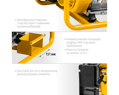 GS-6500Е бензиновый генератор с электростартером, 5500 Вт, STEHER