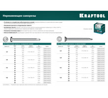 Нержавеющие саморезы DS-C с потайной головкой, 16 х 3.5 мм, 1 000 шт, KRAFTOOL