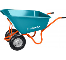 Садовая тачка с кузовом увеличенного объема 260л GRINDA GP-1, г/п 120кг, ударопрочный пластиковый кузов.