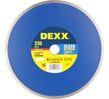 CLEAN AQUA CUT 230 мм, диск алмазный отрезной сплошной по керамограниту, мрамору, плитке, DEXX