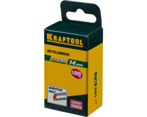 KRAFTOOL 14 мм скобы для степлера широкие тип 140, 1000 шт