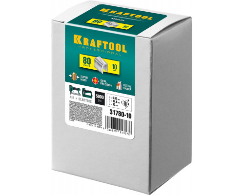 KRAFTOOL 10 мм скобы для степлера тип 80, 5000 шт