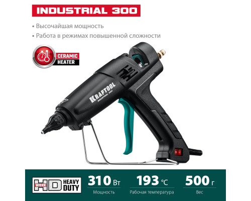 KRAFTOOL Industrial 300 пистолет термоклеевой электрический, d 11-12 мм 45 г/мин