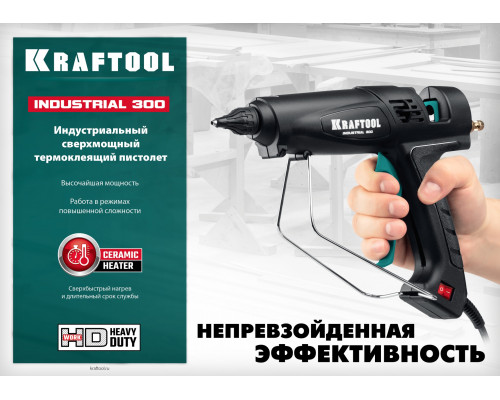 KRAFTOOL Industrial 300 пистолет термоклеевой электрический, d 11-12 мм 45 г/мин