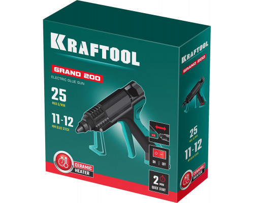 KRAFTOOL Grand 200 пистолет термоклеевой электрический, d 11-12 мм 25 г/мин
