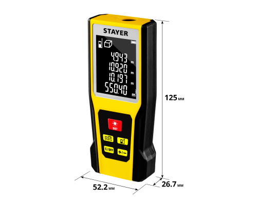 Дальномер лазерный, ″LDM-60 ″, дальность 60 м, 5 функций, STAYER Professional