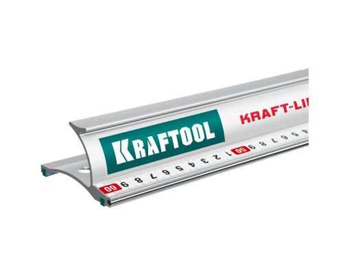 KRAFTOOL KRAFT-LINE, 0.6 м, усиленная алюминиевая линейка со стальной направляющей (34275-60)