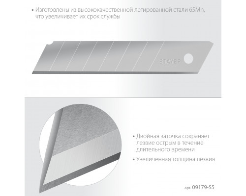 STAYER PROFESSIONAL 25 мм лезвия сегментированные, 5 шт