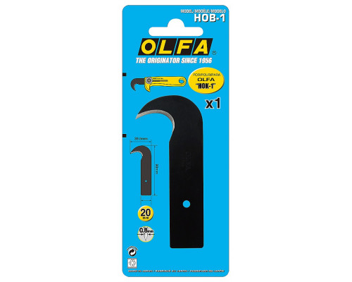 Лезвие-крюк OLFA для ножа OLFA-HOK-1, 90х20х39,5х0,8мм