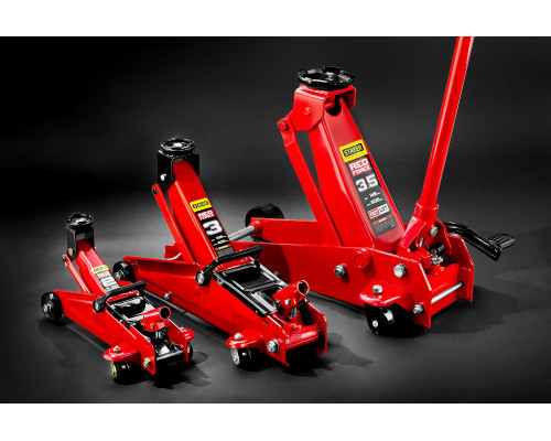 STAYER R-22 2т 130-350мм подкатной домкрат для легковых а/м в кейсе, RED FORCE