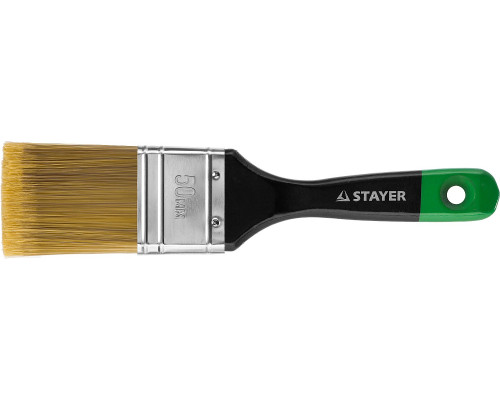 STAYER ″KANEKARON-EURO″. Кисть плоская, искусственная щетина, деревянная ручка, 50мм