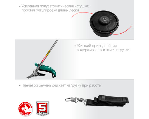 ЗУБР 1700 Вт коса сетевая, ш/с 42/25 см