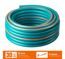 Поливочный шланг GRINDA PROLine EXPERT 5 3/4″ 50 м 30 атм пятислойный плетёное армирование