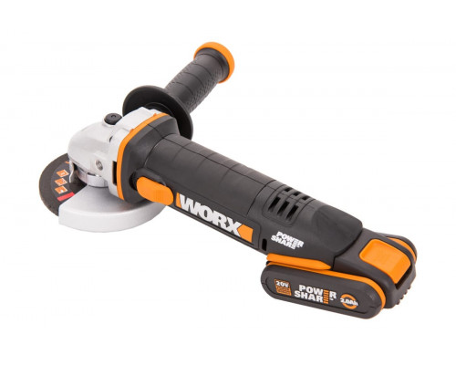 Угловая шлифмашина аккумуляторная WORX WX800, 20В, 115 мм, 2*2,0Ач, кейс