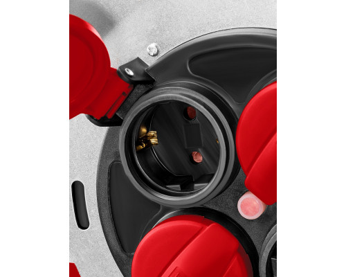 Силовой удлинитель на стальной катушке KRAFTOOL КГ 3х2.5 30м 4000Вт IP44, K-325