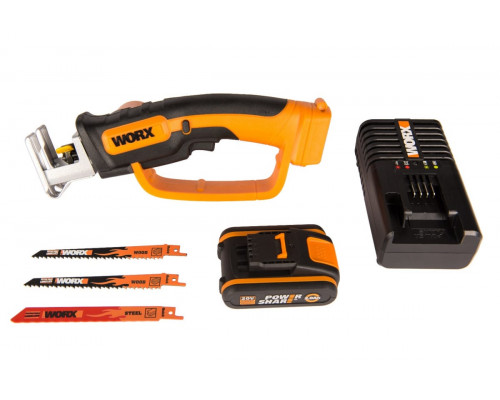 Пила аккумуляторная WORX WG894E.5,  20В, 16мм, 1*2,0 Ач и ЗУ