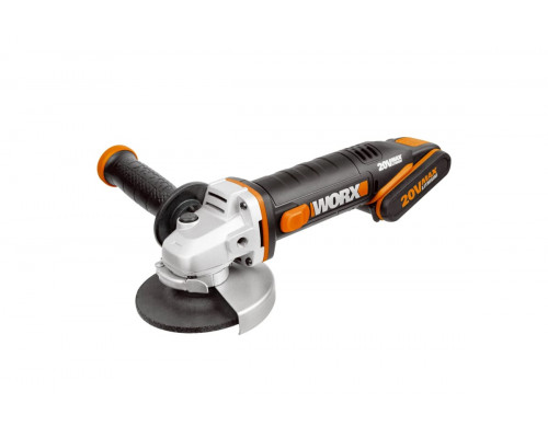 Угловая шлифмашина аккумуляторная WORX WX800, 20В, 115 мм, 2*2,0Ач, кейс