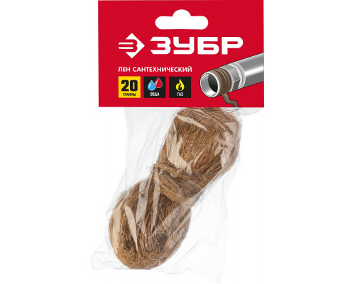 ЗУБР 20 г, лен сантехнический