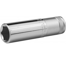 Торцовая головка KRAFTOOL ″INDUSTRIE QUALITAT″, удлиненная, Cr-V, FLANK, хромосатинированная, 1/2″, 15 мм