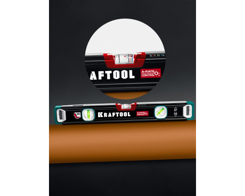 KRAFTOOL A-RATE CONTROL, 400 мм, точность 0.3 мм/м, с инновационным зеркальным глазком, сверхпрочный уровень (34986-40)