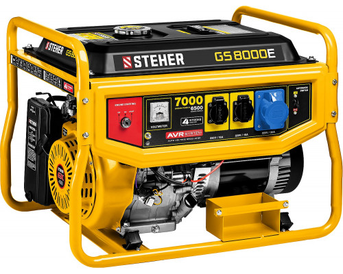 GS-8000Е бензиновый генератор с электростартером, 7000 Вт, STEHER