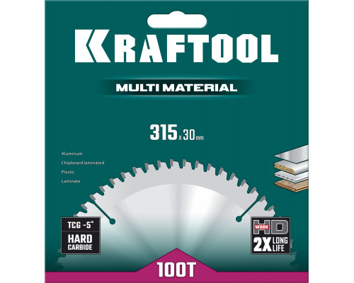 KRAFTOOL Multi Material, 315 х 30 мм, 96Т, пильный диск по алюминию (36953-315-30)