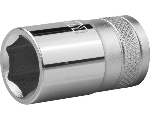 Торцовая головка KRAFTOOL ″INDUSTRIE QUALITAT″, Cr-V, FLANK, хромосатинированная, 1/2″, 14 мм
