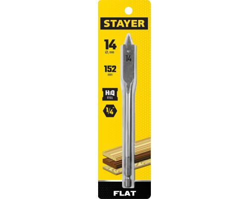 STAYER FLAT 14x152мм, сверло по дереву перовое