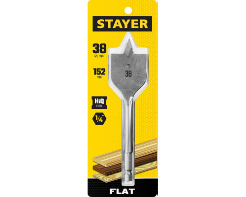 STAYER FLAT 38x152мм, сверло по дереву перовое