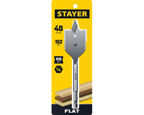 STAYER FLAT 40x152мм, сверло по дереву перовое