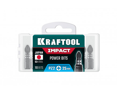 KRAFTOOL Impact PZ 2, 25 мм, 10 шт, ударные биты (26193-2-25-S10)