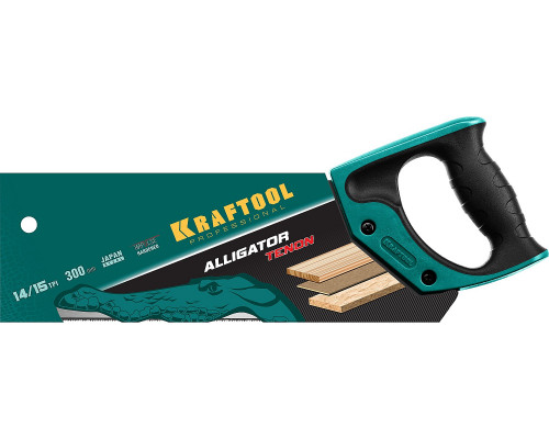 Ножовка с обушком для стусла (пила) KRAFTOOL ″Alligator TENON 15″, 14 /15 TPI, 300 мм, специальный зуб