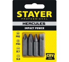 HERCULES Биты для ударной отвертки 4 шт 36 мм, STAYER