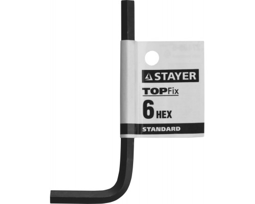 Ключ имбусовый STAYER ″STANDARD″, сталь, черный, 6мм