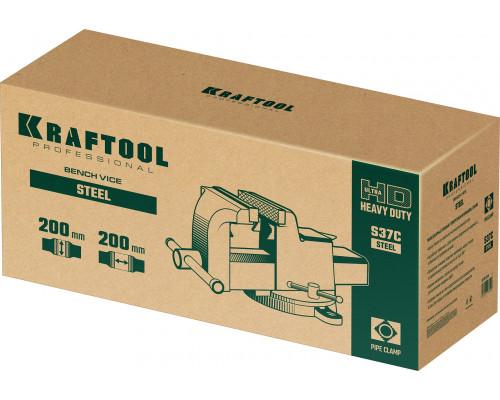 Стальные слесарные тиски KRAFTOOL STEEL, 200 мм
