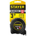 STAYER BlackMax 3м / 16мм рулетка в ударостойком полностью обрезиненном корпусе и двумя фиксаторами