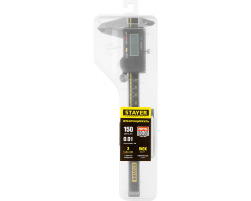 STAYER PROFESSIONAL штангенциркуль электронный, нерж сталь, 150мм