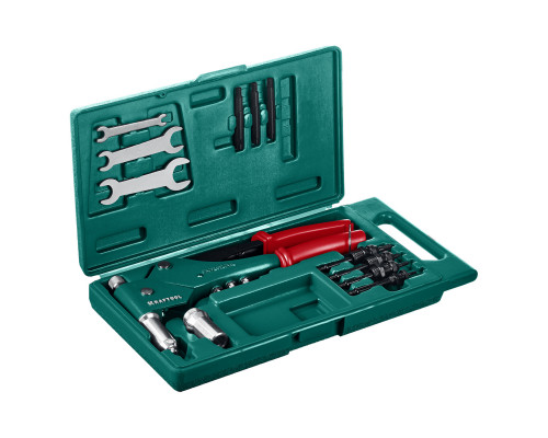 KRAFTOOL Combo3-M6 комбинированный заклепочник поворотный 0-360° в кейсе