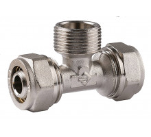 Тройник ЗУБР с наружной резьбой, цанга-штуцер, 1/2″х16х2,0 мм, никель