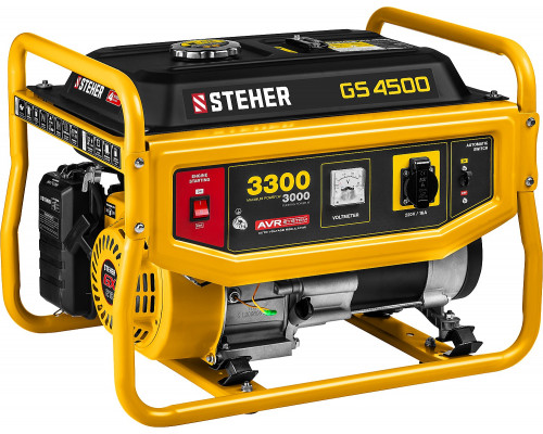 GS-4500 бензиновый генератор, 3300 Вт, STEHER