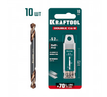 KRAFTOOL DOUBLE Сo-8 5.2х62мм, Сверло двухстороннее по металлу, сталь M42(+8%Co), класс А (29654-5.2-10)