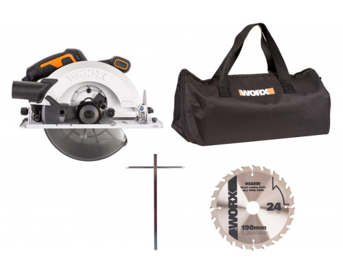Циркулярная пила аккумуляторная бесщеточная WORX WX520.9, 20В 190 мм, без АКБ и ЗУ, коробка