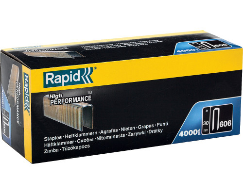 RAPID 30 мм скобы узкие, супертвердые, закаленные тип 606, 4000 шт