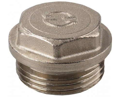 Заглушка GENERAL FITTINGS, 6-ти гранная головка с прижимной шайбой, латунь, наружная резьба, 3/4″