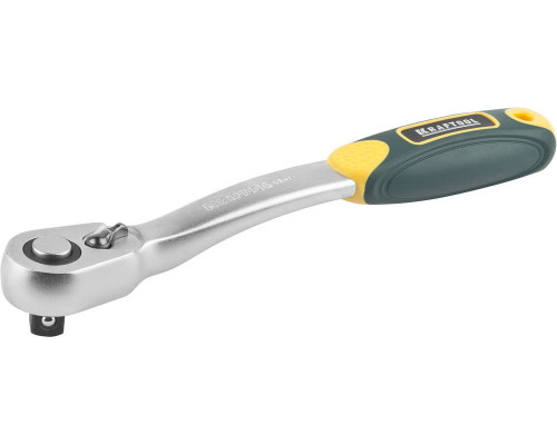 Трещотка для торцовых головок KRAFTOOL ″PRO″, Сr-V сталь, 72 зубца, изогнутая, 1/2″