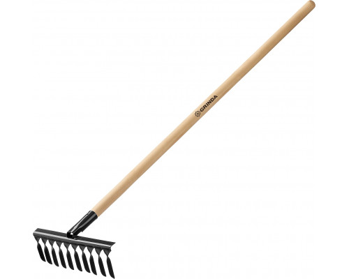Садовые грабли GRINDA GS-10 WOOD 320 х 95 х 1300 мм 10 витых зубцов деревянный черенок