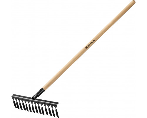 Садовые грабли GRINDA GS-14 WOOD 445 х 95 х 1300 мм 14 витых зубцов деревянный черенок